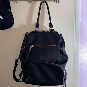 womens faux leather backpack